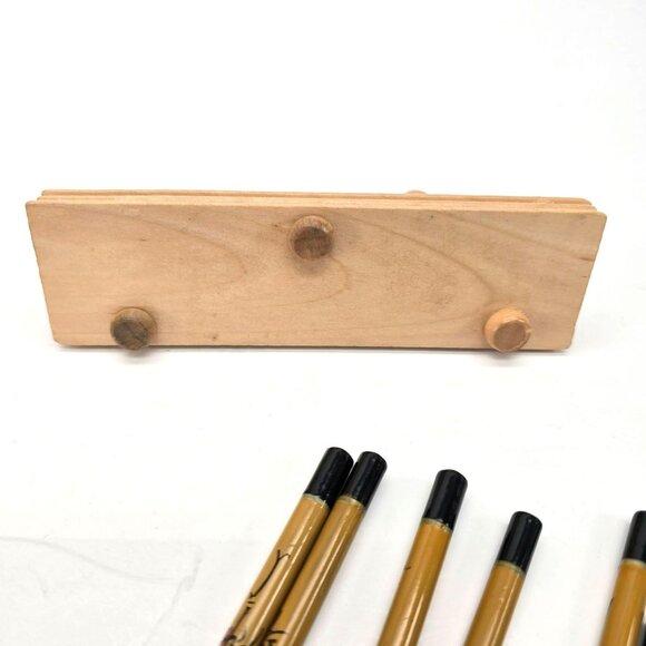 Set Of 5 Bamboo Chopsticks With Wooden Rest Holder je180 - Picture 10 of 10